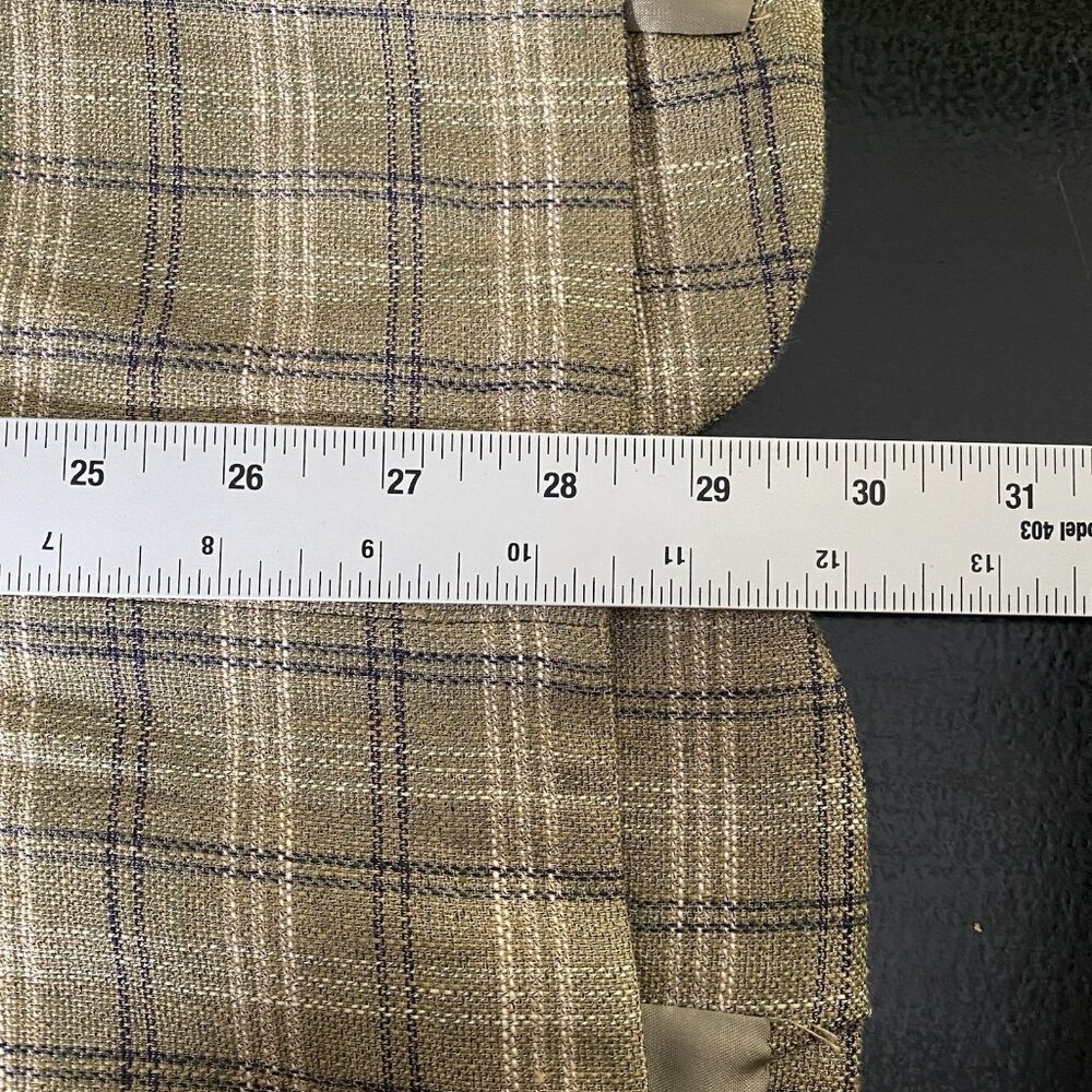 Vintage Liz Claiborne Blazer Women 12 Petite Linen Blend Plaid Academia Heritage - Picture 15 of 15